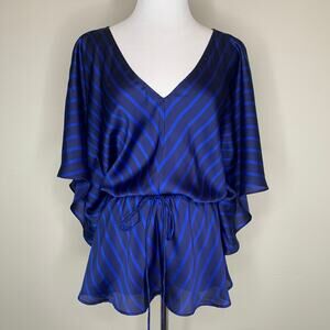 Lauren Ralph Lauren Blue Stripe Blouse Sz Small/ Medium